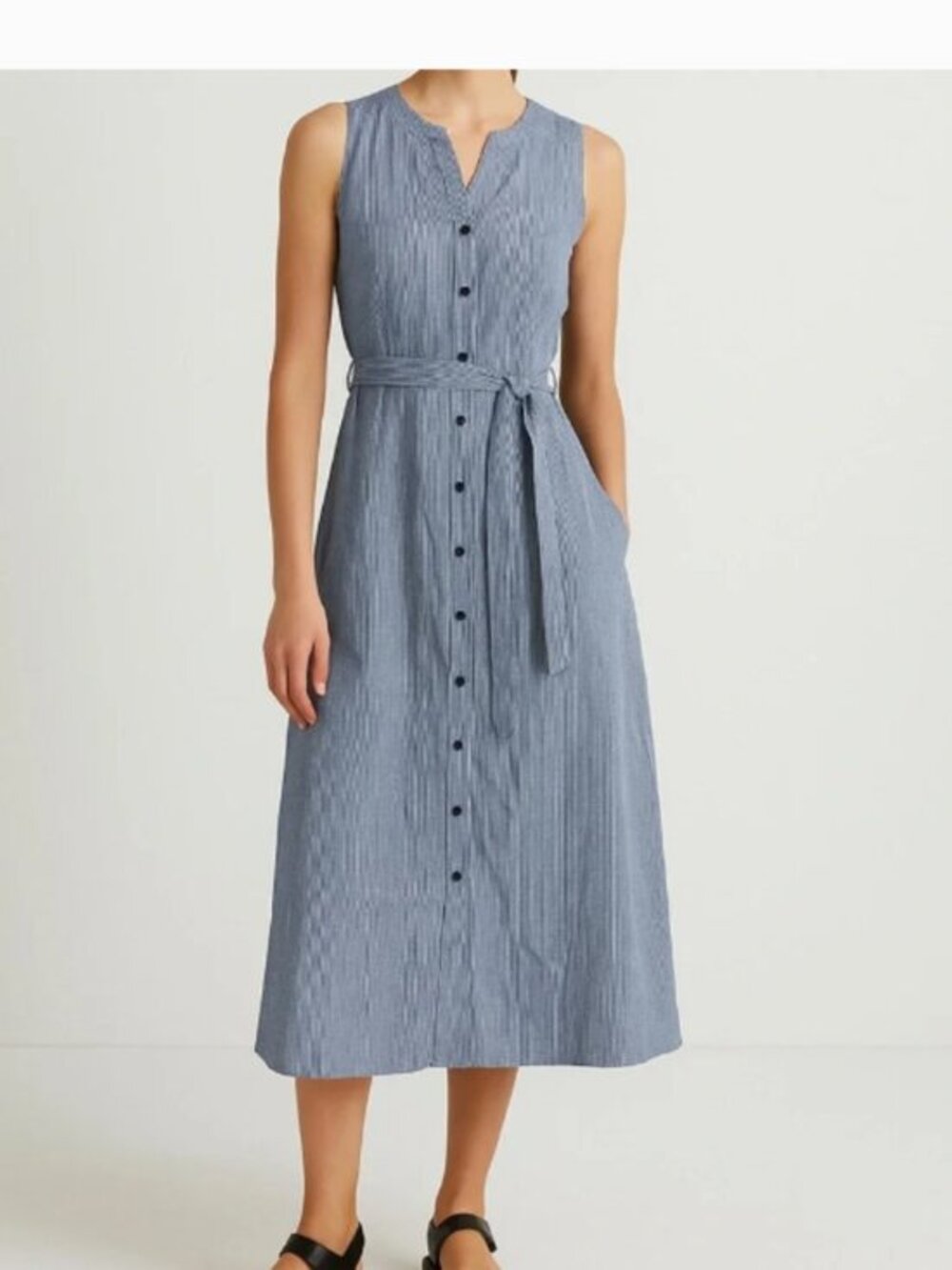 Gal Meets Glam Gingham Button-Front Sleeveless Midi Dress size 4
